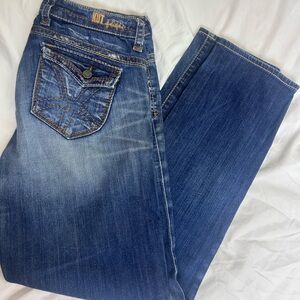 Kut from the Kloth Blue Straight Leg Jeans with Vintage Fading